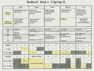 RecW / Week 3 Student Schedule